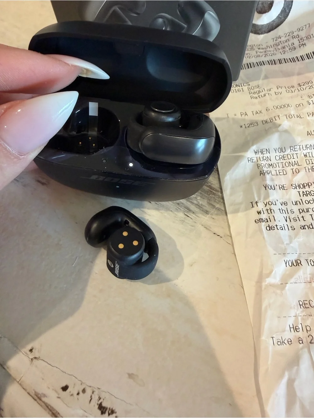 Bose Black Ultra Open Earbuds Charging Case with Retail Box like new black